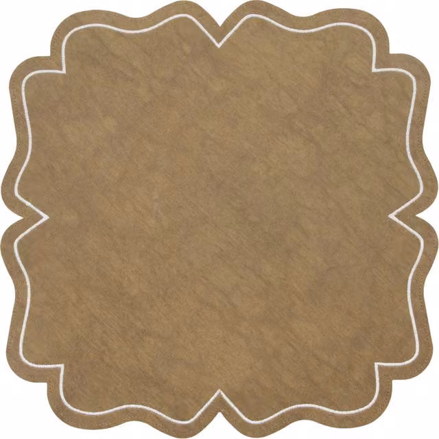 Base decorativa segnaposto in ecopelle 38x38 cm taupe