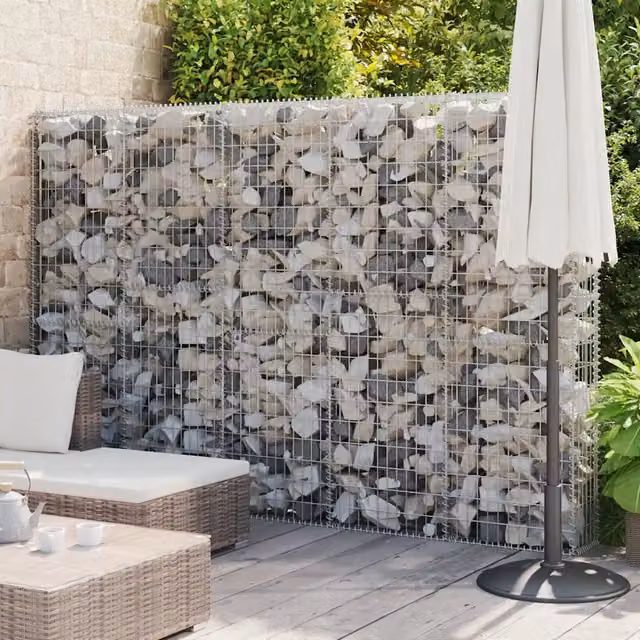 Gabbione coperto Videx in acciaio zincato colore argento L: 300 cm, P: 30 cm, H: 200 cm
