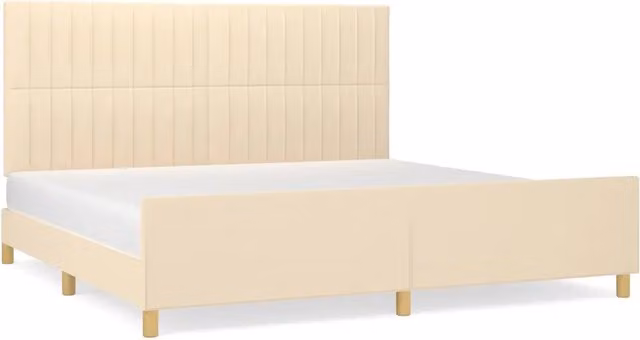 Letto matrimoniale | Letto per adulti | Giroletto senza Materasso Crema 200x200 cm in Tessuto