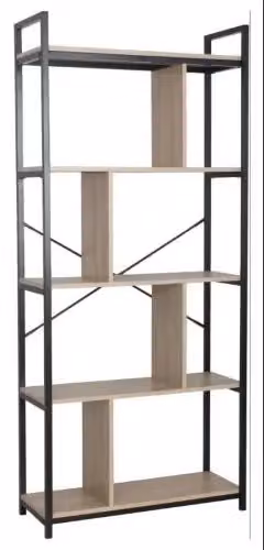 Libreria Hamilton Casa Collection con scomparti sfalsati in legno marrone L 74 cm, P 30 cm, H 170 cm