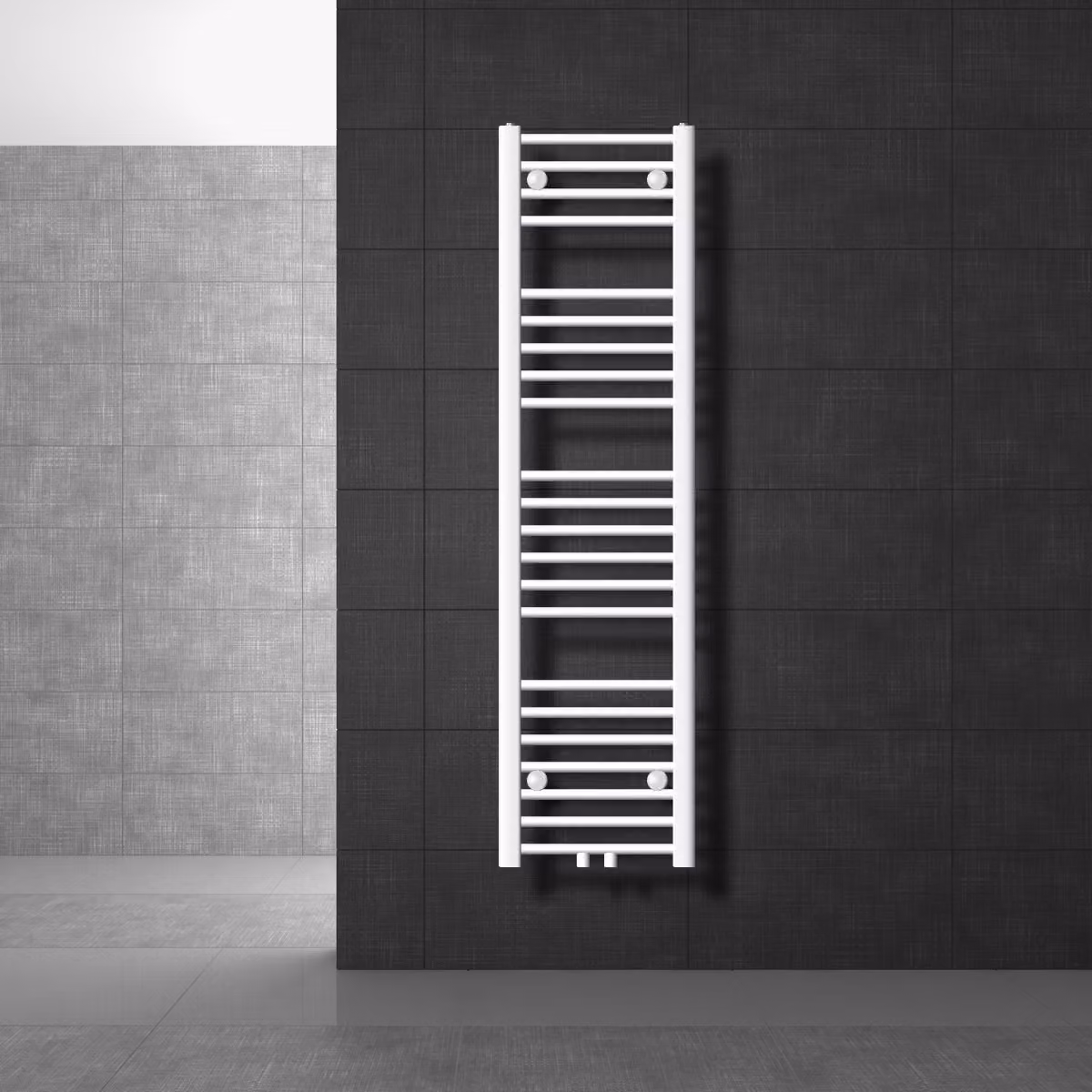 LuxeBath radiatore per bagno Sahara, 300x1400 mm, bianco, diritto con attacco centrale, senza elemento riscaldante