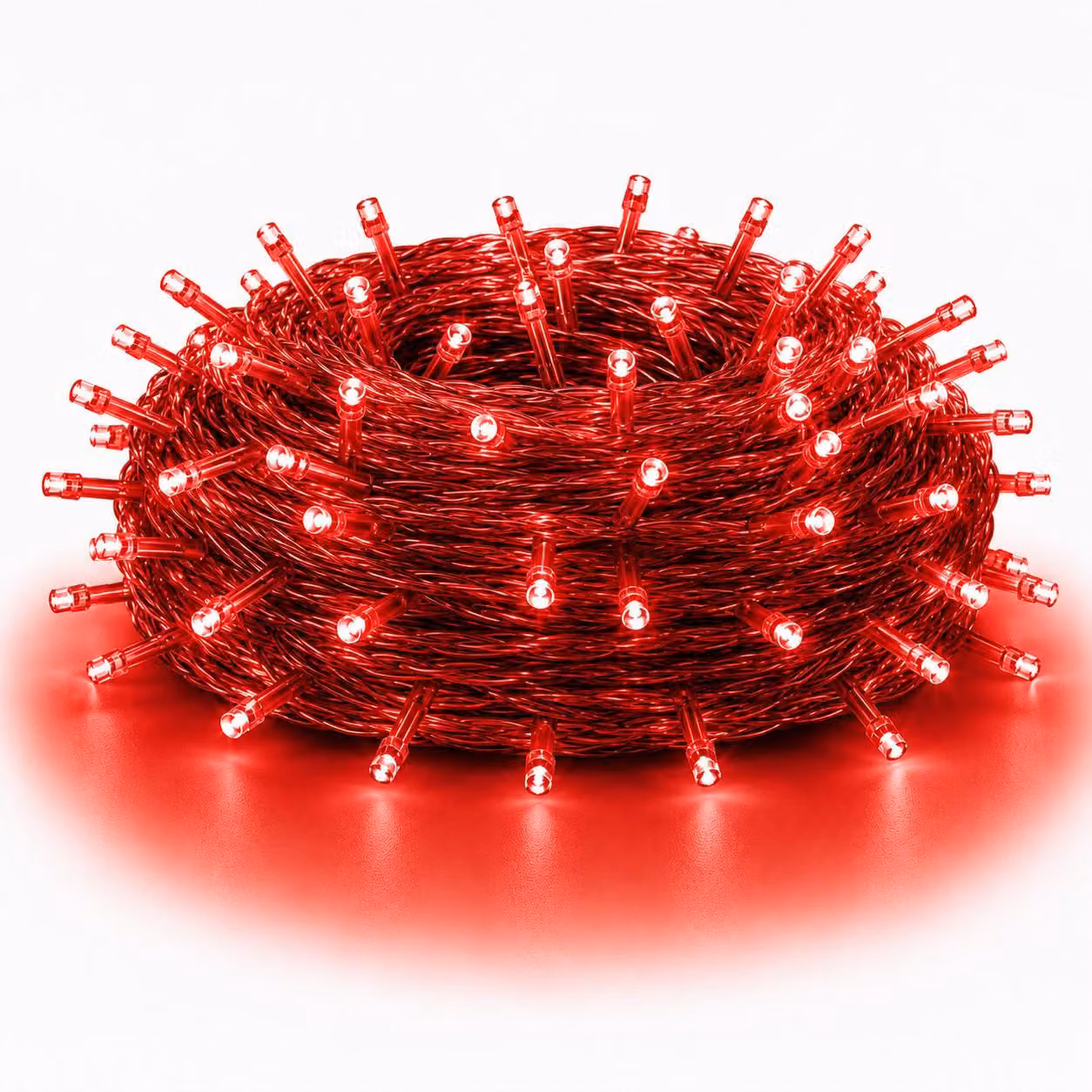 20M 200LEDs 8 Modes Fairy Lights Luci elettriche di Natale LED Cavo trasparente Camera Decorazione Luce Festa Giardino Albero di Natale Illuminazione, Rosso