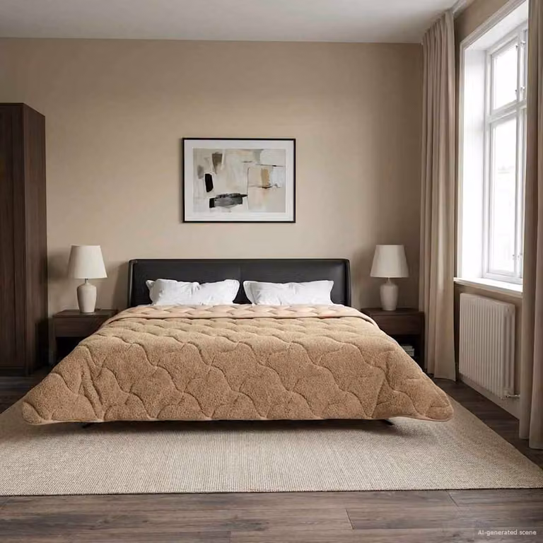 Piumone invernale traspirante e reversibile vidaXL in microfibra, L 240 cm x P 260 cm, beige e grigio