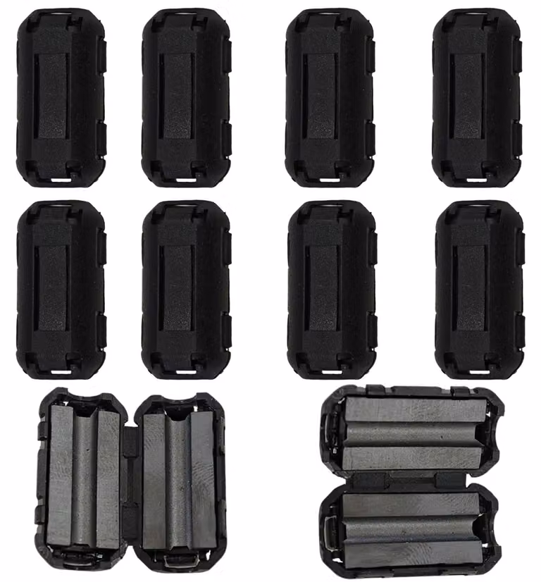 Set di 10 anelli ferromagnetici da 3,5 mm, da fissare, per la riduzione del rumore elettromagnetico
