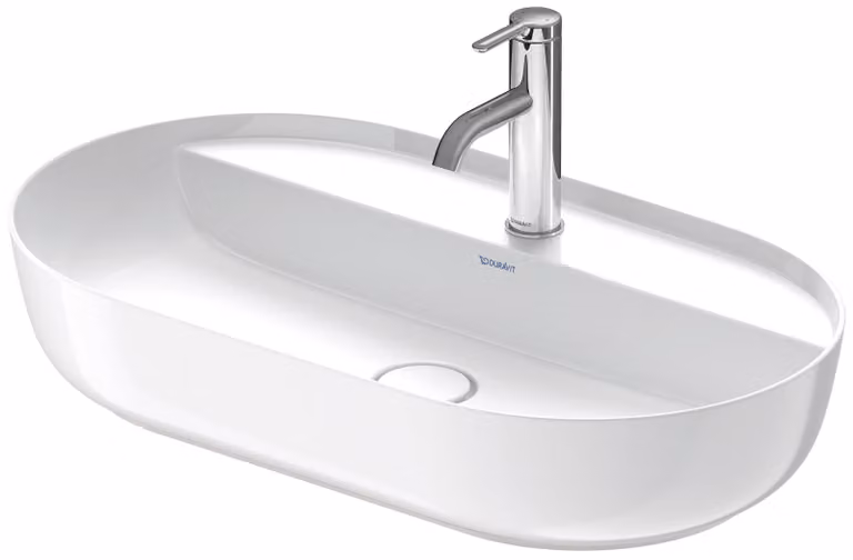 Duravit Luv vasque à poser 70x40cm, sans trop-plein, avec plage de robinetterie, 1 trou pour robinetterie, rectifié, 0380700000, 0380700000