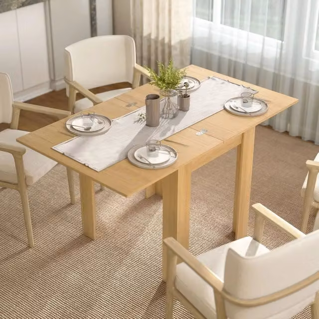 TAVOLO DA PRANZO ALLUNGABILE 140 x 80 cm Legno naturale