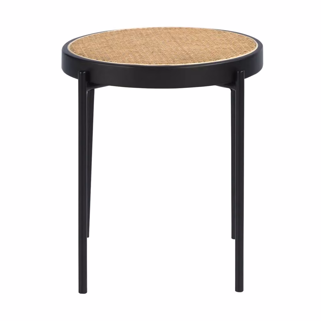 Tavolo rotondo moderno Angel Cerdá S.L. in rattan e metallo nero – 2