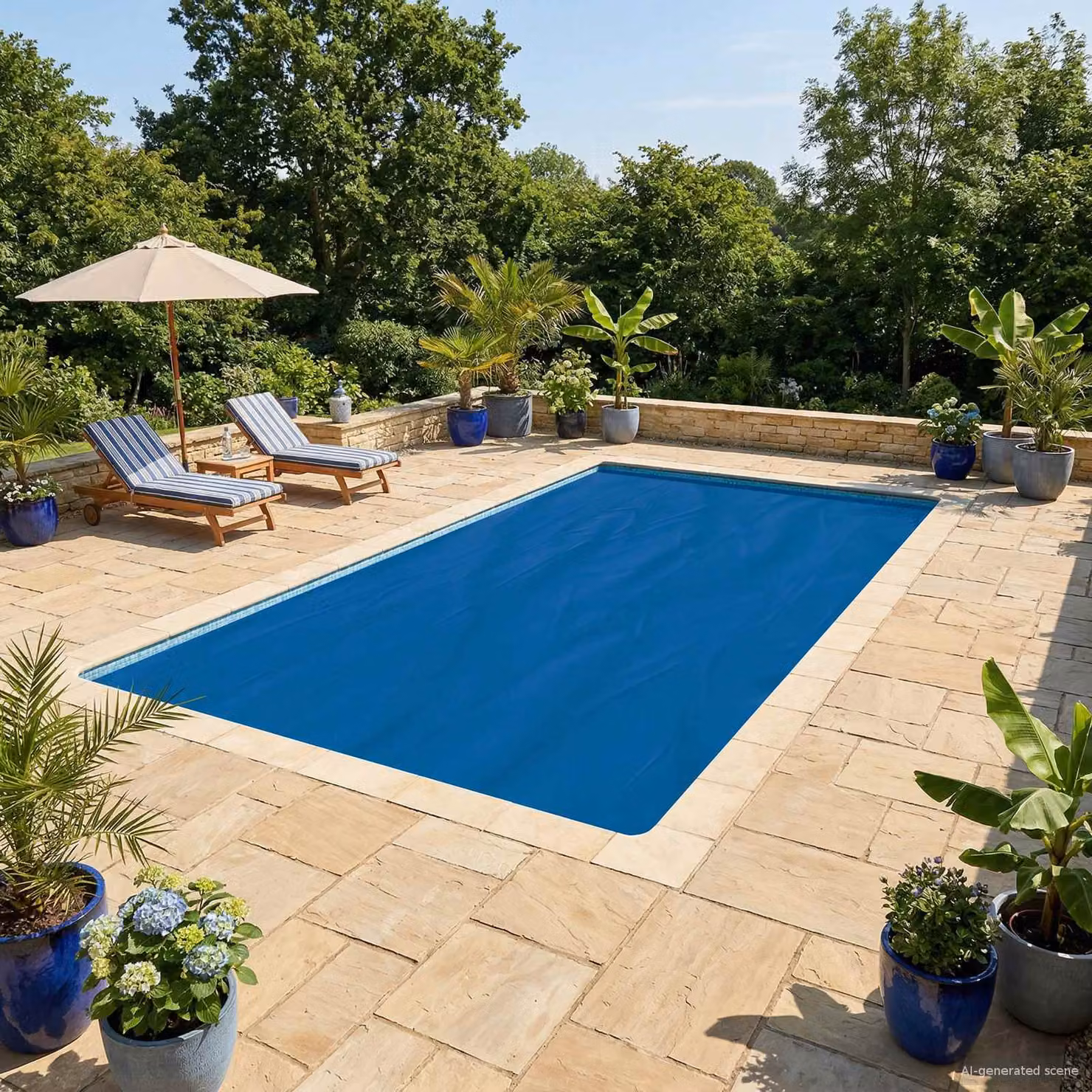 Copertura solare termica per piscina vidaXL in PE blu, forma quadrata