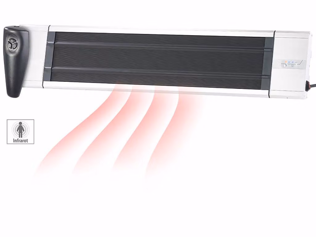 Riscaldatore radiante a infrarossi Semptec RA-324 telecomando con timer Riscaldatore da 2.400 watt IP55