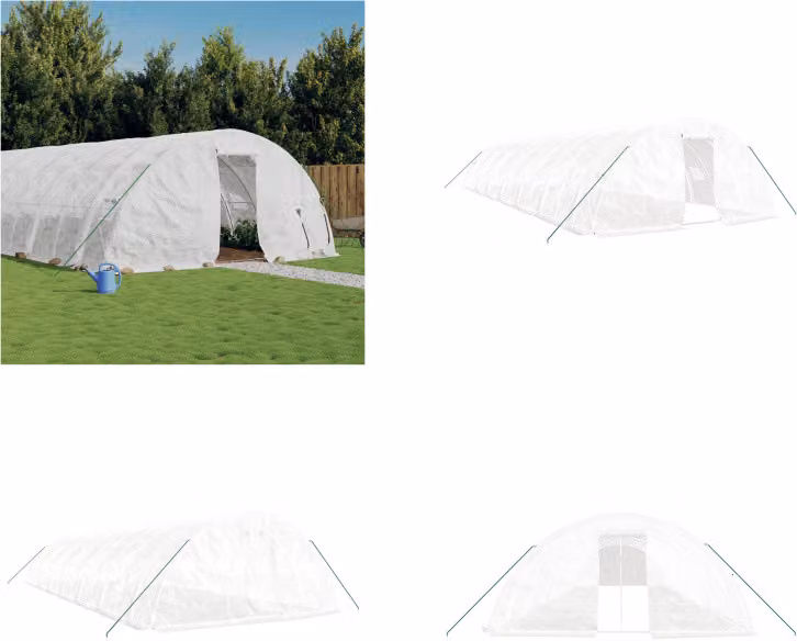 vidaXL Serra con telaio in acciaio bianco 70 m² 14x5x2,3 m - Serra - Serre - Polytunnel - Serra calpestabile