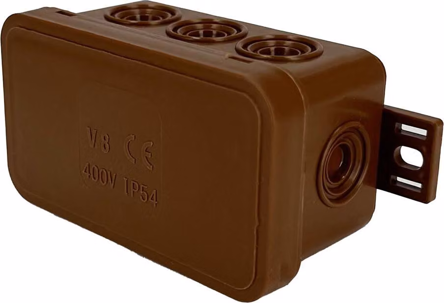 Scatola flessibile da superficie 80x45x41mm IP54 8 ingressi a membrana a scatto marrone V8 EDO777922 EDO Technic