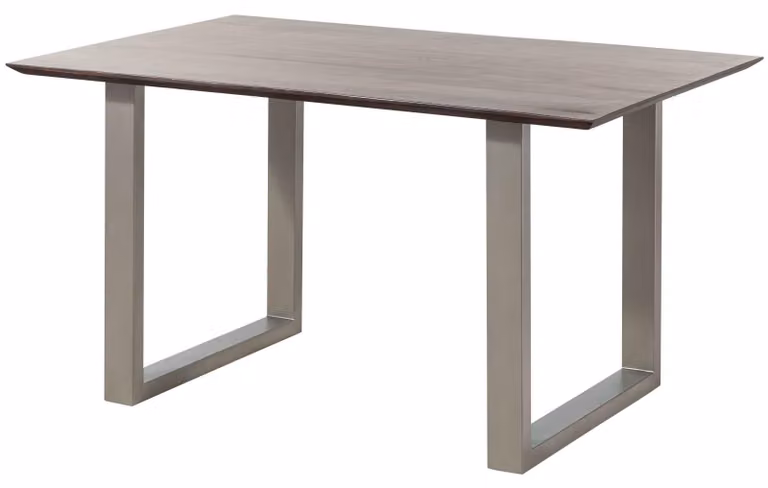 MASSIVMOEBEL24 | tavolo da pranzo in legno di Acacia 140x90x76 marrone laccato SWISS EDGE