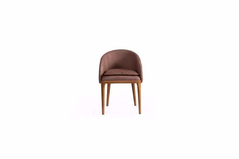 Exklusiver Brauner Esszimmer Stuhl Designer Einsitzer Holzgestell Stühle