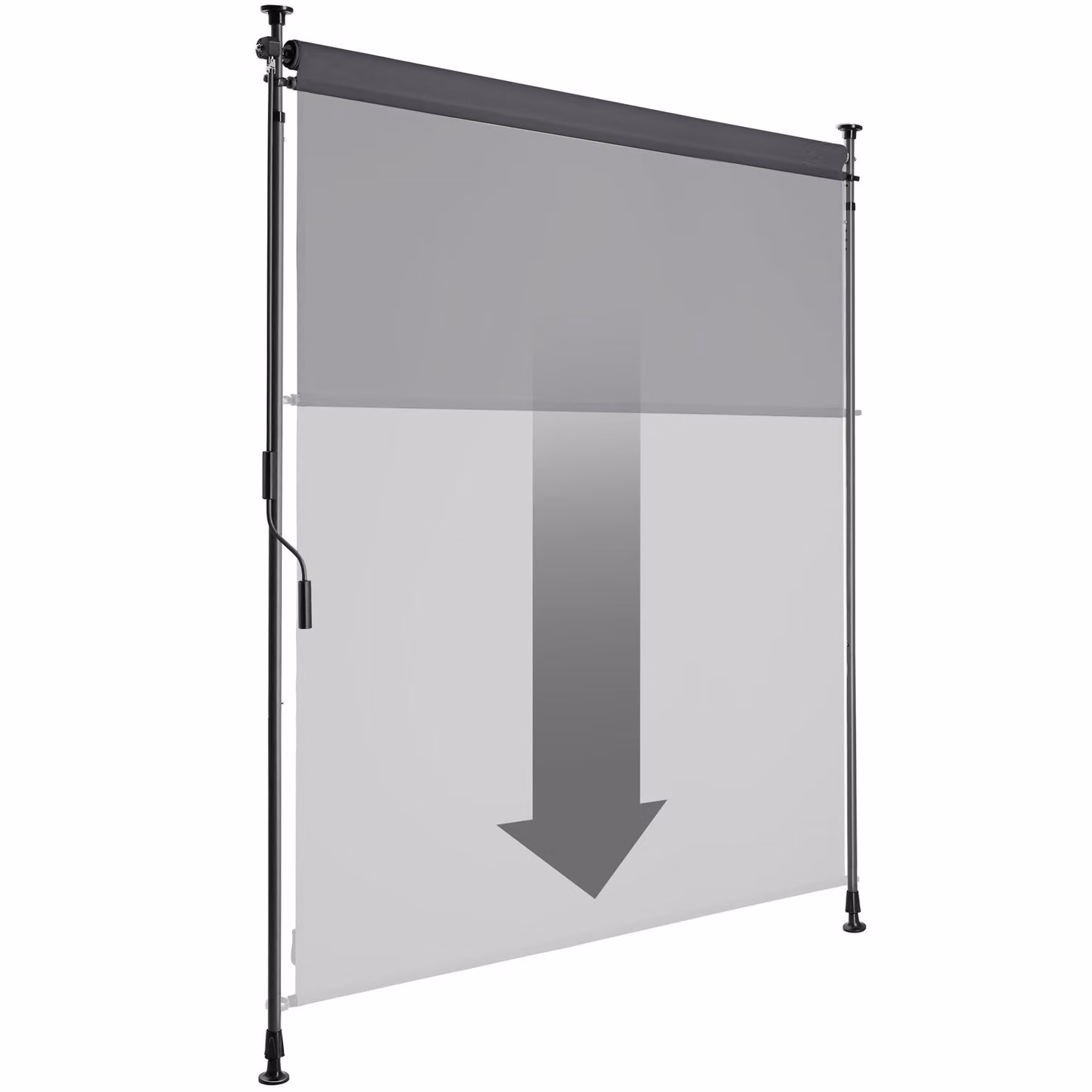 Tenda da sole tectake Taija con manovella manuale in poliestere e acciaio, grigio, L: 310 cm, P: 128 cm, H: 7 cm – 3