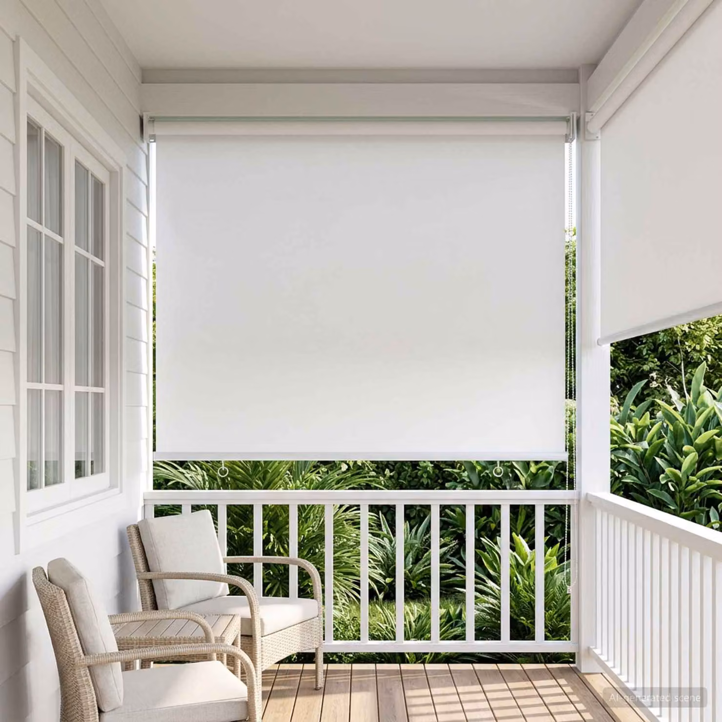 vidaXL Tenda da sole a rullo con protezione UV Bianco