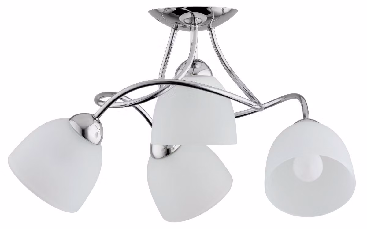 Lampada da soffitto ZAFIRA cromata bianca 3xE27x15W in metallo, dimensioni: 33x58x58 cm, IP20, Alfa