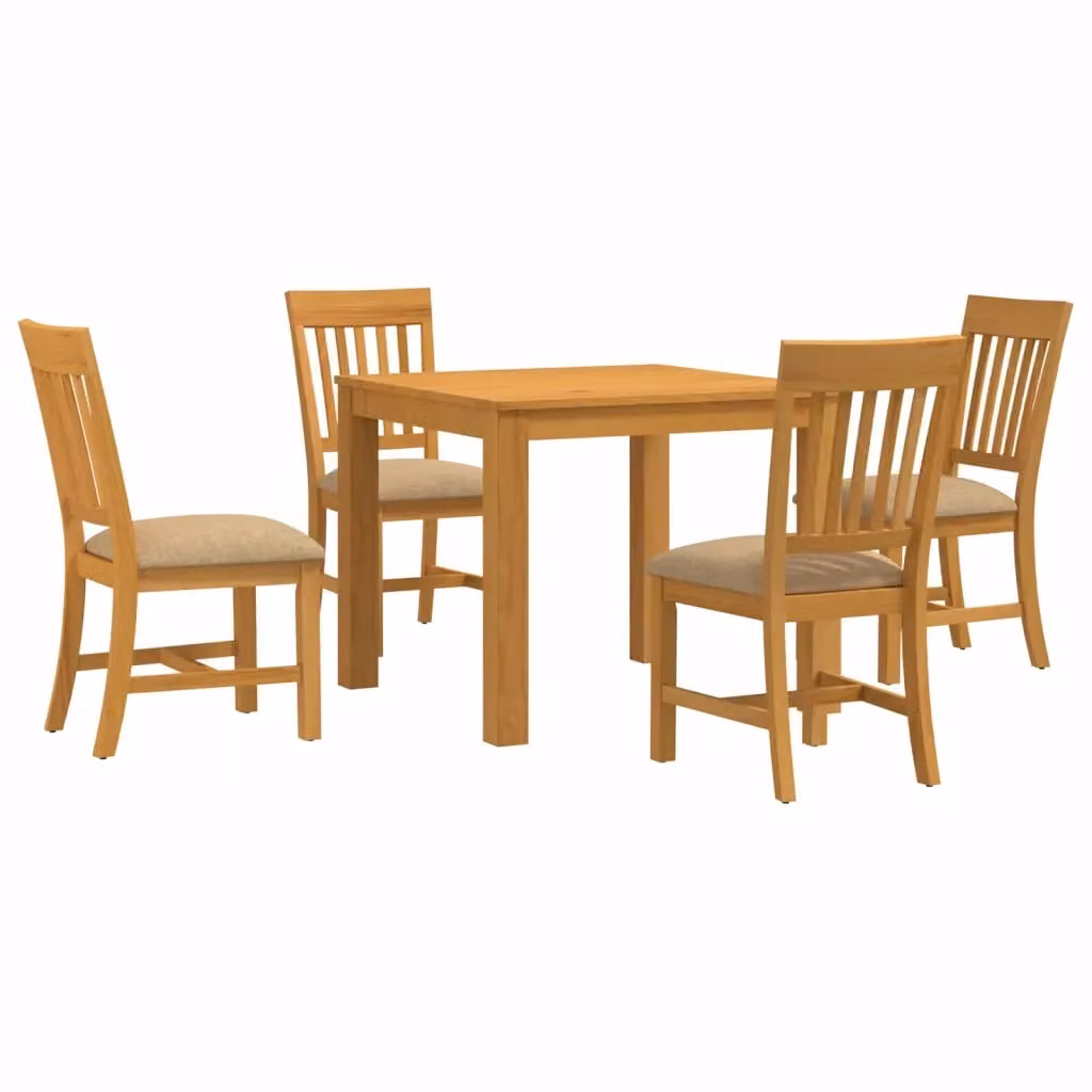 Set da pranzo moderno vidaXL in legno di quercia beige composto da tavolo quadrato e 4 sedie – 2