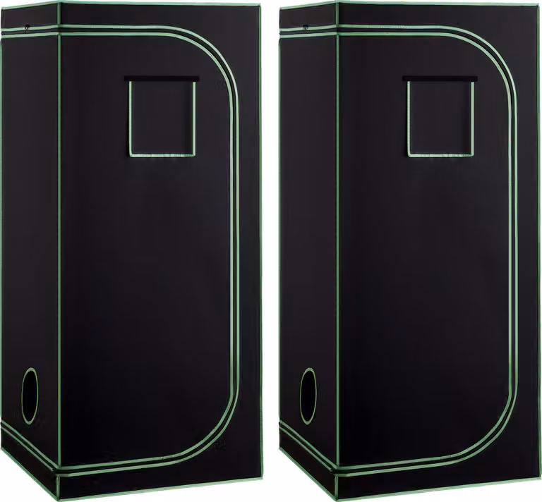 SucceBuy tenda da coltivazione 80x80x180 cm, tenda per piante con rivestimento in Mylar 600D, tenda da coltivazione per interni con finestra di visualizzazione, vassoio a pavimento e chiusura a zip, adatta per la coltivazione di frutta, fiori e ortaggi