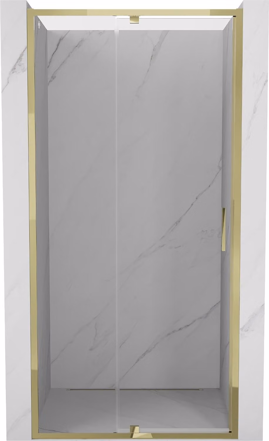 Mexen Exo porta doccia a battente 105 cm, trasparente, dorata - 819-105-000-50-00