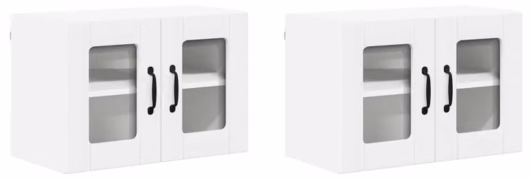 Mobile in vetro da parete LUCCA 2 pcs Bianco 60 x 31 x 40 cm