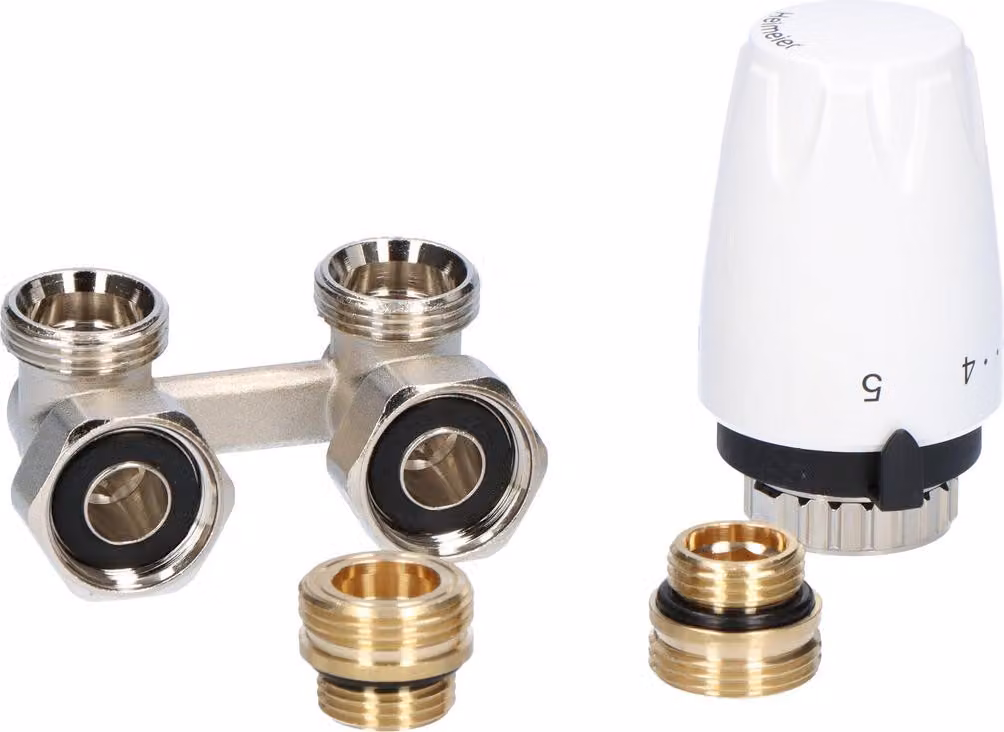 Set termostatico con testa DX M30x1,5, valvola angolare Vekotrim G3/4-1/2