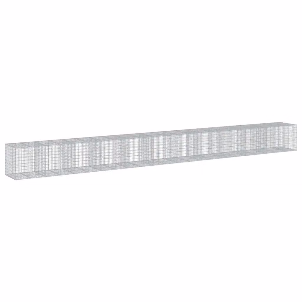 Cesto Gabbione con Copertura vidaXL in Acciaio Zincato Grigio L: 1150 cm, P: 100 cm, H: 100 cm – 2