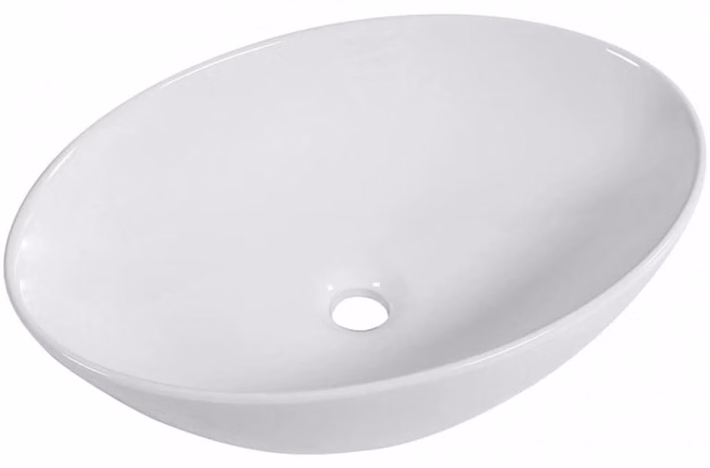 CERANO - Lavabo in Vetroceramica Ezro - da appoggio - bianco lucido - 56x38,5 cm