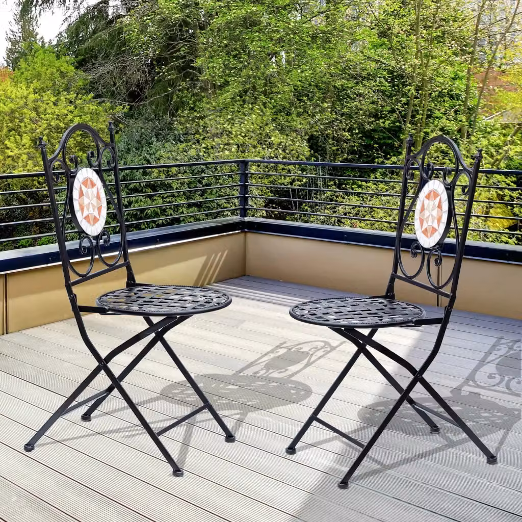 Set di 2 sedie pieghevoli da giardino Minimal colore nero L/P/H: 50 x 40 x 94,5 cm – 2