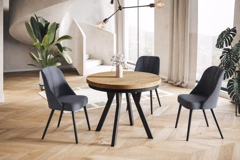Alpi Moebel, Tavolo da Pranzo Evo, Tavolo per Mangiare Allungabile, Diametro da 80 - 130 cm, Craft