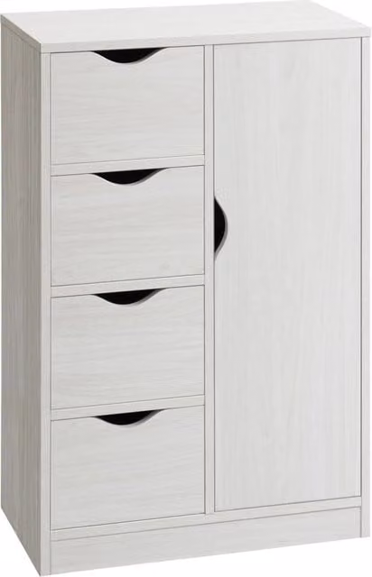 Armadio Minimal con Anta e Cassetti Bianco L: 54 cm, P: 29 cm, H: 83 cm