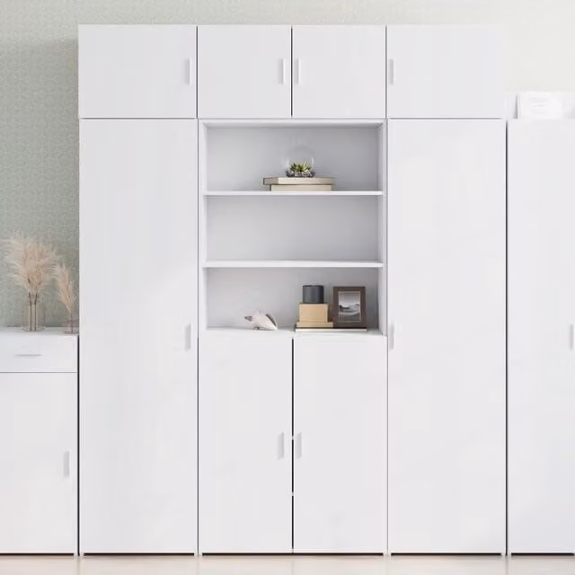 Mobile a muro vidaXL bianco con ante a battente e ripiani interni L: 80 cm, P: 42,5 cm, H: 225 cm