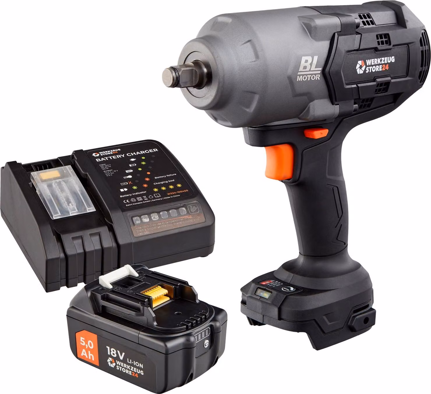 WS24 Avvitatore a impulsi a batteria WDS 18 V 1/2" 1.600 NM / 1x batteria 5,0 Ah + caricabatterie rapido