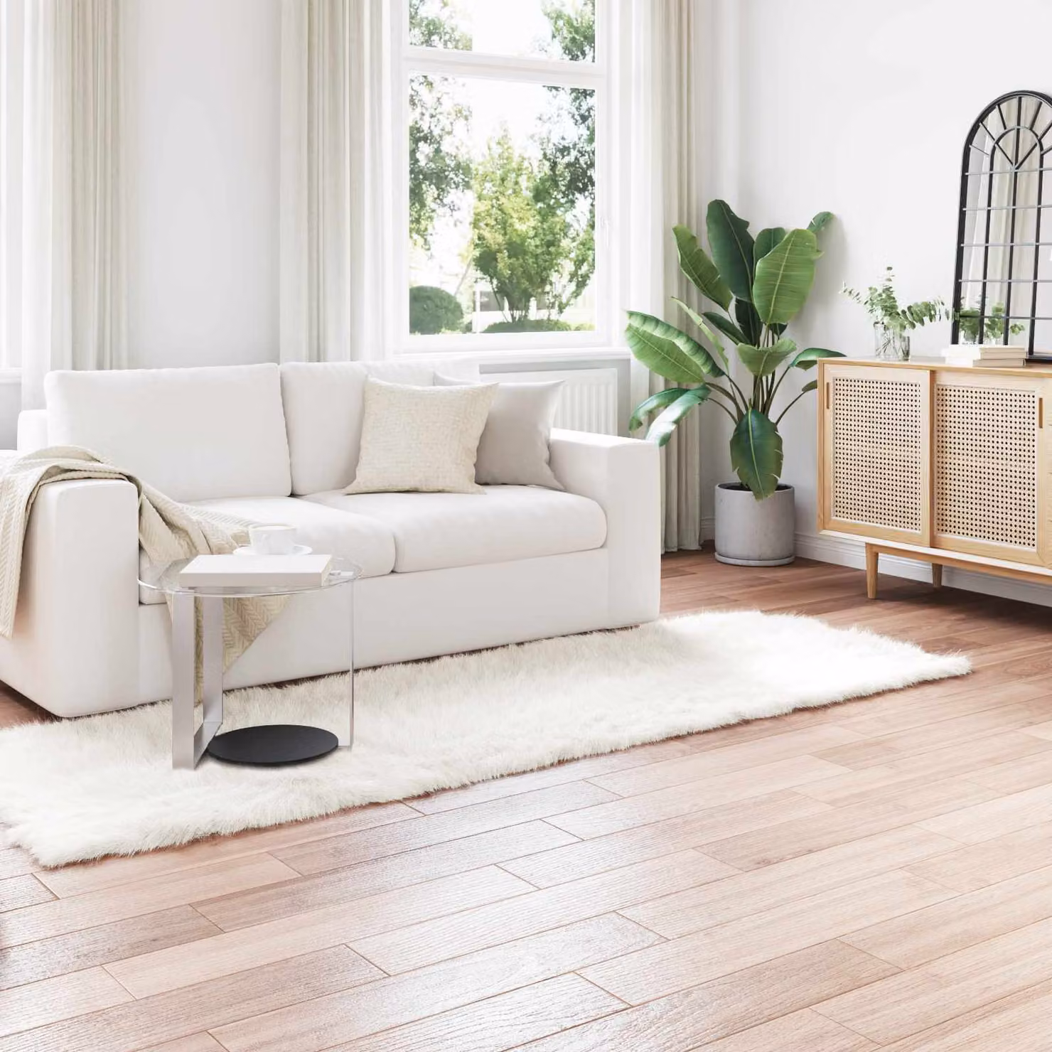 Tappeto moderno vidaXL in poliestere bianco, L: 80 cm x P: 250 cm