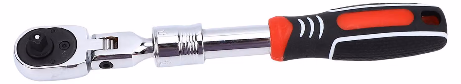 Chiave a cricchetto estensibile, attacco da 1/4 di pollice, testa flessibile, 72 denti, con chiusura rapida, regolabile di 180 gradi