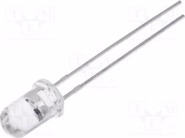 2 LED, 15°, 5mm, 2,8÷3,6V, blu (azzurro), 20mA, 4÷4,5 lm, OSC24L5111A. Diodi LED a montaggio traversa, 5mm