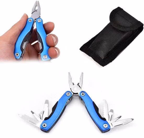 Strumento multifunzione 11-in-1 – con lama in acciaio – include una custodia – ideale per il campeggio – resistente e resistente alla corrosione