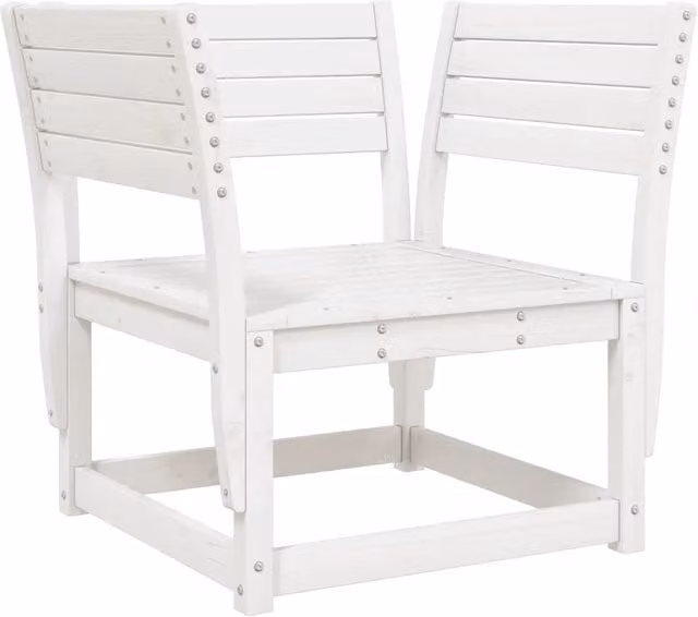 Sedia da giardino in legno di pino bianco con braccioli e finitura laccata