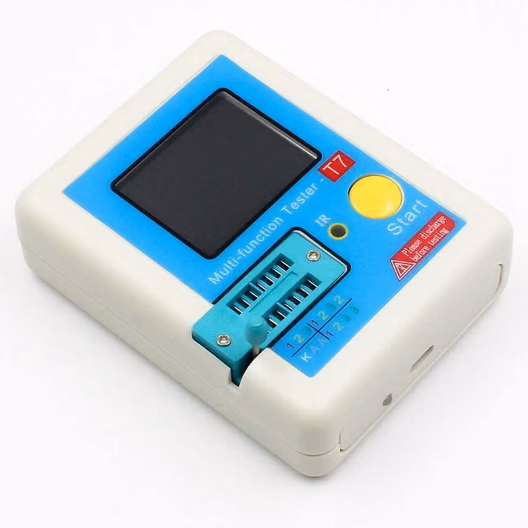 Tester per transistor LCR-T7, display TFT, diodo, triodo, capacità, ESR (resistenza serie equivalente)