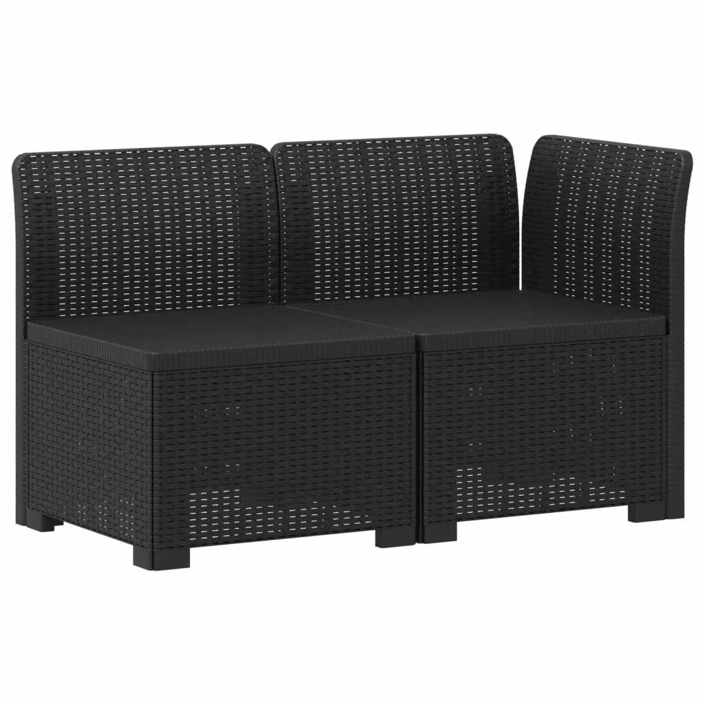 Divano da giardino a 2 posti vidaXL in rattan con cuscini, colore antracite e nero – 2
