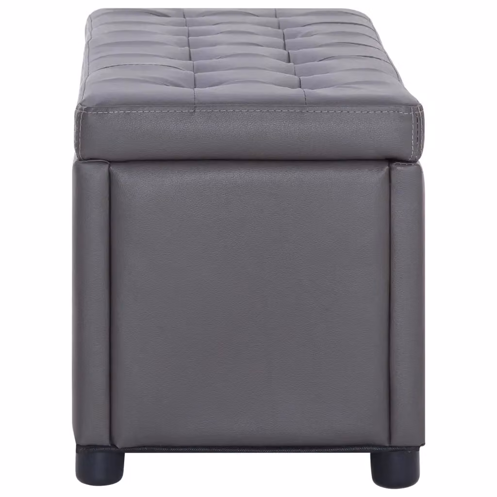 Cassapanca con contenitore Design Mania in similpelle grigia, L: 87,5 cm, P: 40 cm, H: 40 cm – 2