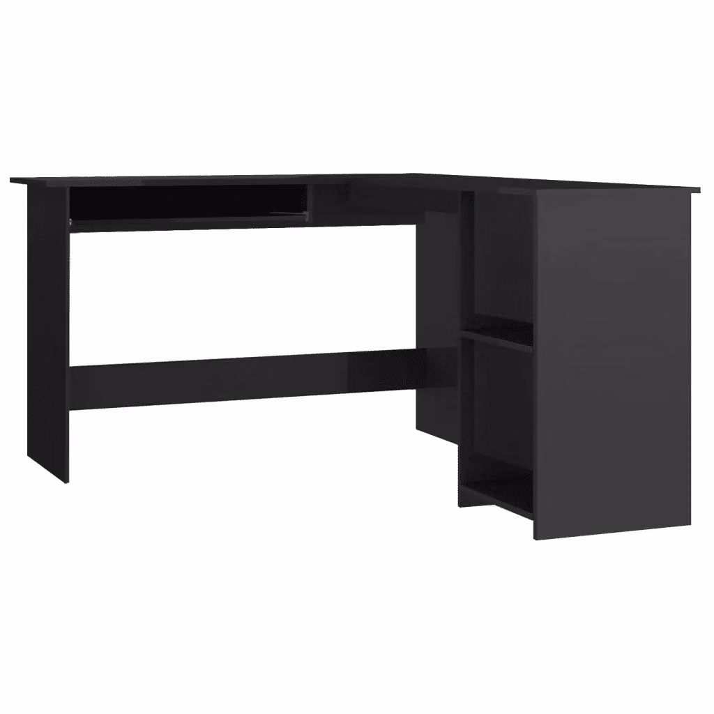 Scrivania Angolare a L vidaXL Nero Lucido L/P/H: 120 x 140 x 75 cm – 2