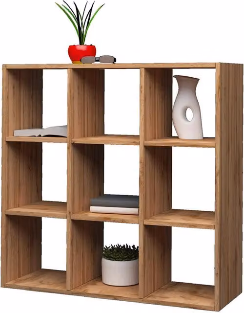 Libreria Maruska Wotan con 9 Ripiani in Rovere, Colore Marrone, L 90 cm x P 25 cm x H 90 cm – 1