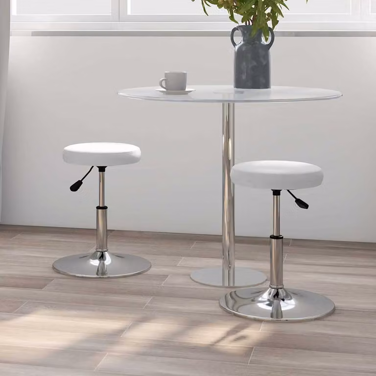 Set di 2 sedie da pranzo vidaXL bianche in similpelle con base girevole a 360 gradi e design moderno