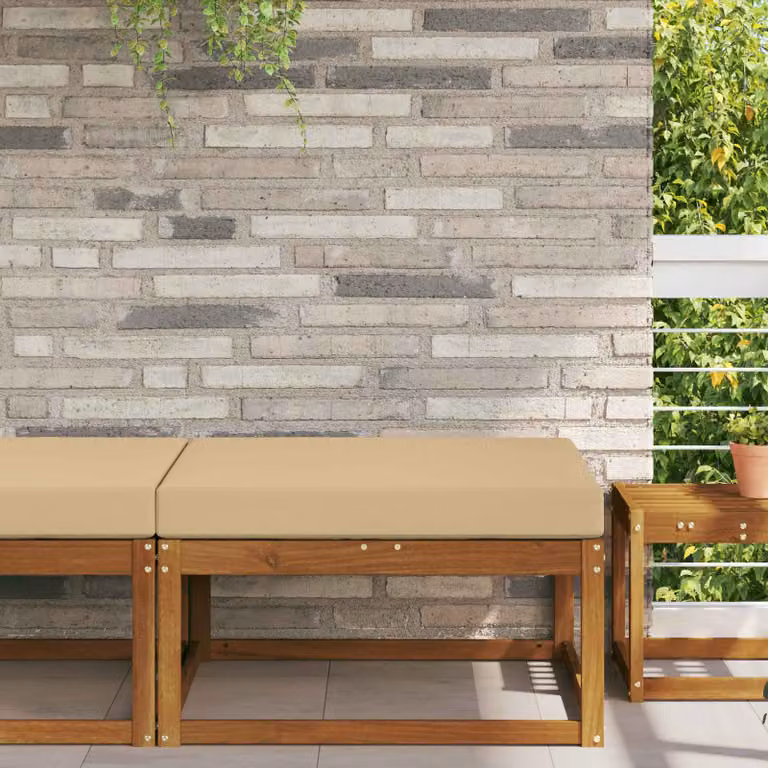 vidaXL Cuscino per divano da esterno in poliestere beige L 80 x P 80 x H 80 cm