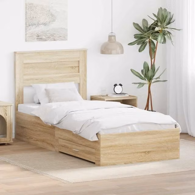 Struttura del letto con cassetto Rovere Sonoma 100 x 200 cm 3410021