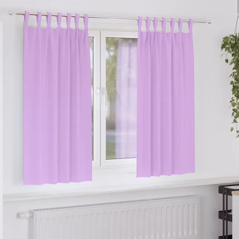 Set di 2 tende blackout vidaXL con anelli in poliestere, colore viola, H 175 x L 140 cm
