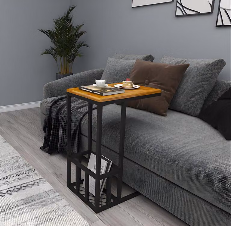 Mobili di design tavolino marrone in legno, moderno, da salotto