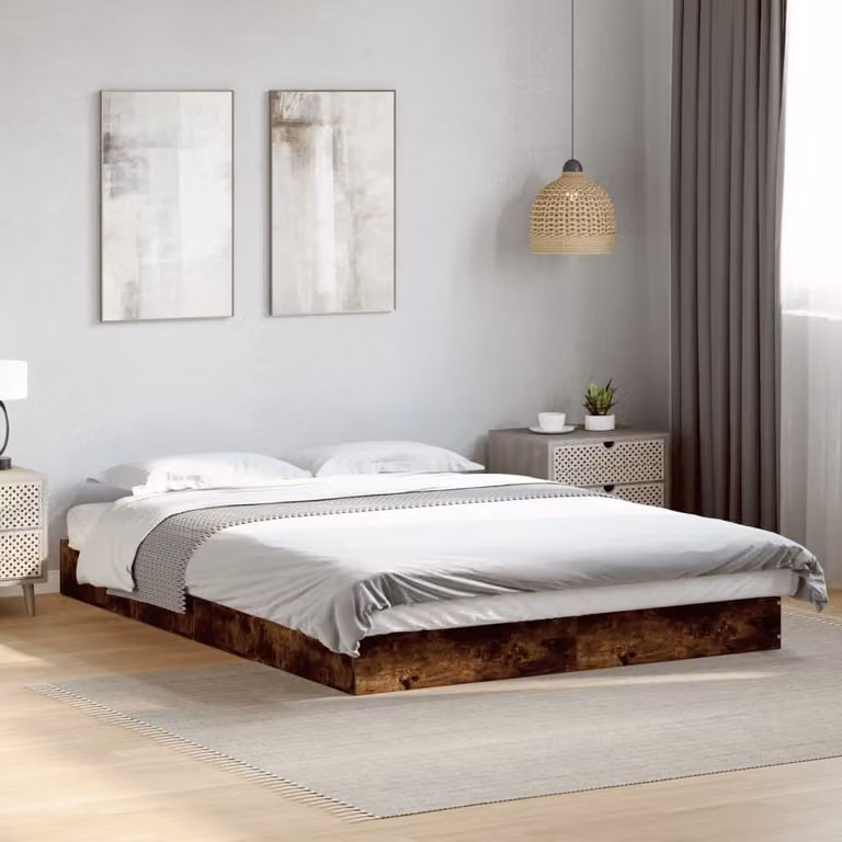 Giroletto vidaXL in truciolato e MDF colore Rovere Fumo, L/P/H: 140 x 200 x 143 cm