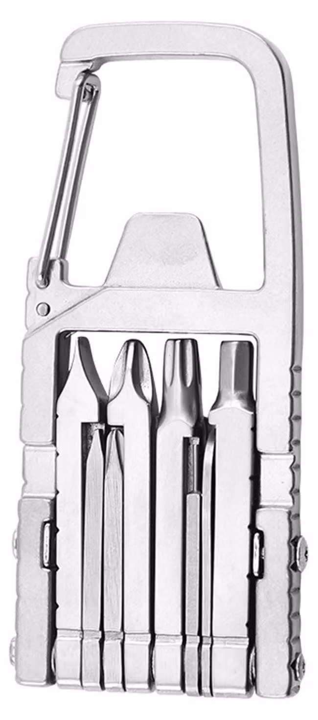 Multitool 12 in 1, cacciavite a croce, cacciavite esagonale a stella, scatola di punte, apribottiglie, estrattore di schede, multitool pieghevole in acciaio inossidabile