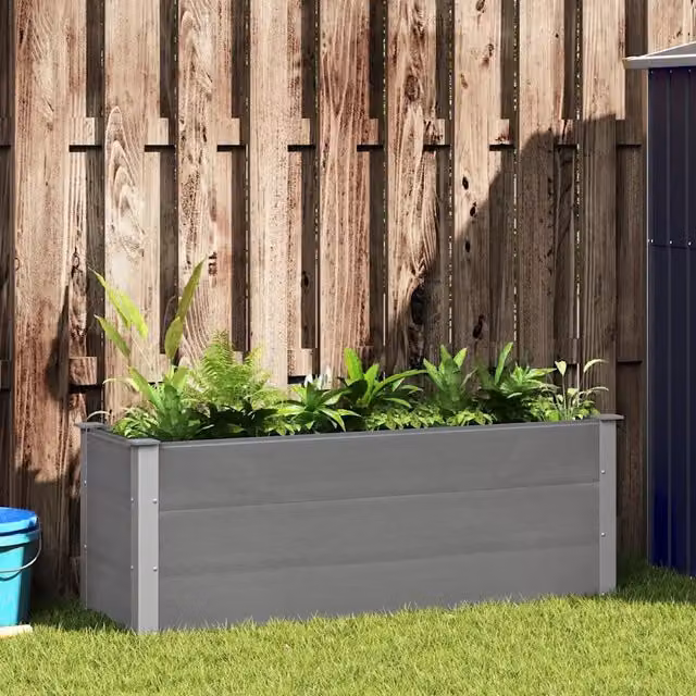 Letto Rialzato da Giardino in WPC 150x50x54 cm Grigio 43607
